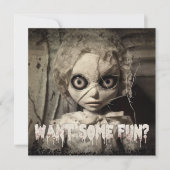 Invitation Poupée hantée éffrayante adulte (Devant)