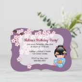 Invitation Poupée Maiko Kokeshi - Soirée d'anniversaire de la (Debout devant)