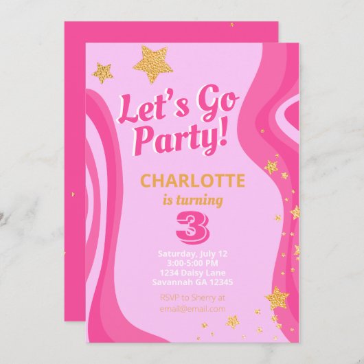 Invitation Poupée Malibu Y2K (Devant / Derrière)