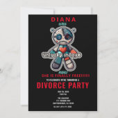 Invitation Poupée Ours VOODOO Triste MALCHANCEUX en AMOUR Fêt (Devant)