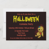 Invitation Poupée ragdoll de vaudou avec boutons, patchs et é (Devant)