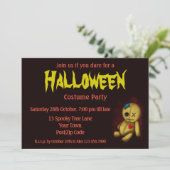 Invitation Poupée ragdoll de vaudou avec boutons, patchs et é (Debout devant)