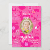 Invitation Poupée rétro rose Girly Allons faire la fête Anniv (Devant)