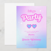 Invitation Poupée rose Malibu Fille Allons faire la fête Anni (Devant / Derrière)