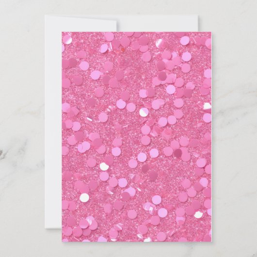 Invitation Poupée rose Parties scintillant thème Anniversaire (Dos)