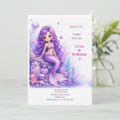 Invitation Poupée Sirène Anniversaire 3 ans (Debout devant)