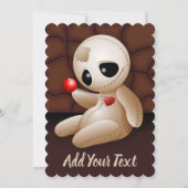 Invitation Poupée Vaudou Dessin Animé Amoureux (Devant)