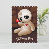 Invitation Poupée Vaudou Dessin Animé Amoureux (Debout devant)