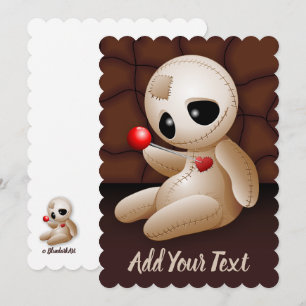 Invitation Poupée Vaudou Dessin Animé Amoureux