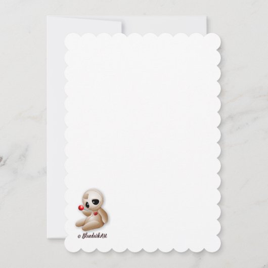 Invitation Poupée Vaudou Dessin Animé en Amour (Dos)