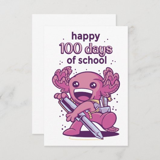 Invitation pour 100 jours d'école (Devant / Derrière)