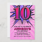 Invitation pour 10e anniversaire de Superhero Girl (Devant)