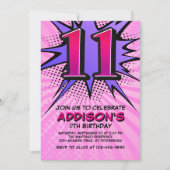 Invitation pour 11e anniversaire de Superhero Girl (Devant)