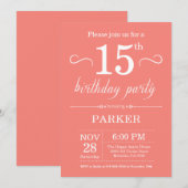 Invitation pour 15e anniversaire Corail (Devant / Derrière)