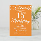 Invitation pour 15e anniversaire Orange (Debout devant)