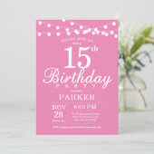 Invitation pour 15e anniversaire Rose (Debout devant)