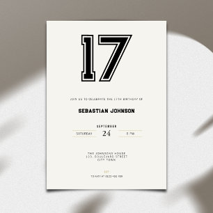 Invitation pour 17e anniversaire - Style Sport Min