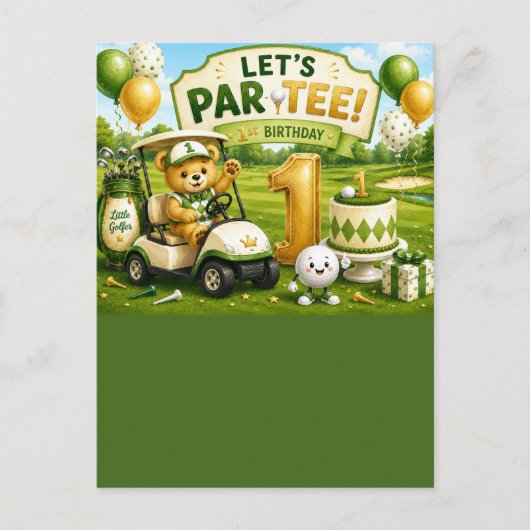 Invitation pour 1er anniversaire de golf (Devant)
