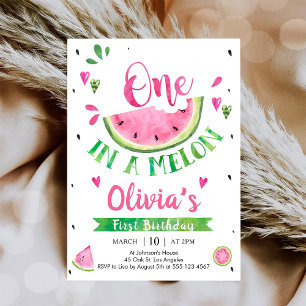 Invitation pour 1er anniversaire de One In A Melon