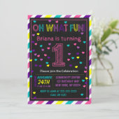 Invitation pour 1er anniversaire Fille Fête du pre (Debout devant)
