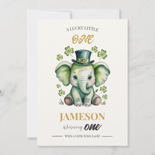 Invitation pour 1er anniversaire | Saint-Patrick c (Devant)