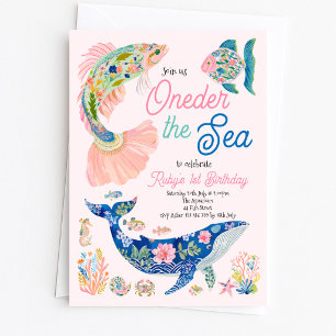 Invitation pour 1er anniversaire sous la mer