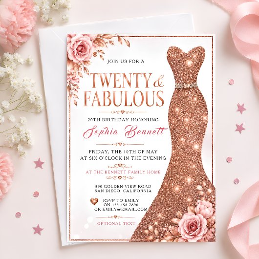 Invitation pour 20 ans 'Twenty & Fabulous'
