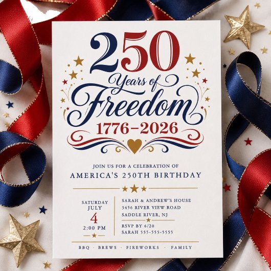 Invitation pour 250 Ans de Liberté