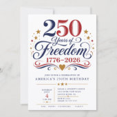 Invitation pour 250 Ans de Liberté (Devant)