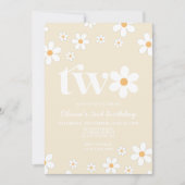 Invitation pour 2e anniversaire Retro Daisy Two Fl (Devant)