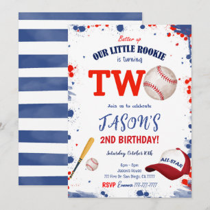 Invitation pour 2ème anniversaire de baseball