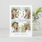 Invitation pour 30 ans avec fleurs modernes et 4 p (Debout devant)