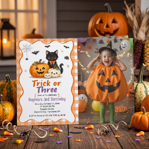 Invitation pour 3ème anniversaire Halloween Trick