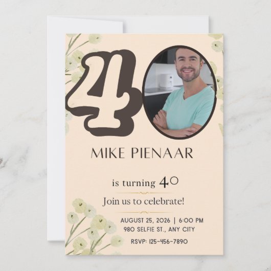 Invitation pour 40 ans (Devant)