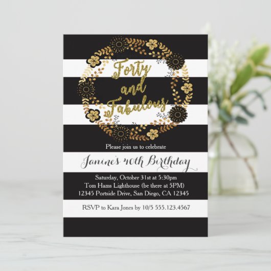 Invitation pour 40 ans et Fabulueuse Fête d'annive (Debout devant)