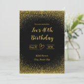 Invitation pour 40 ans – Quarante en or | Moderne (Debout devant)