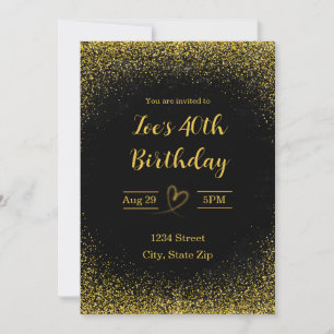 Invitation pour 40 ans – Quarante en or   Moderne
