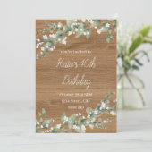 Invitation pour 40 ans – Vert rustique | Quarante (Debout devant)