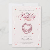 Invitation pour 40e anniversaire rétro gâteau en f (Devant)