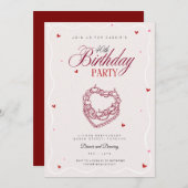 Invitation pour 40e anniversaire rétro vintage gât (Devant / Derrière)