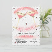 Invitation pour 40ème anniversaire Cocktail Rose (Debout devant)