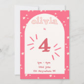 Invitation pour 4ème anniversaire fille (Devant)