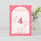 Invitation pour 4ème anniversaire fille (Debout devant)