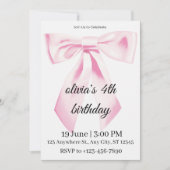 Invitation pour 4ème anniversaire fille (Devant)
