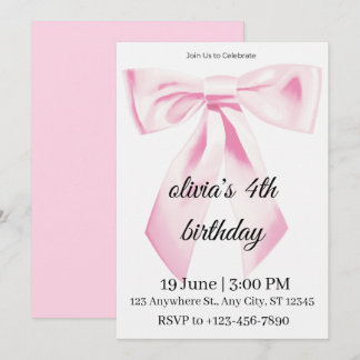 Invitation pour 4ème anniversaire fille