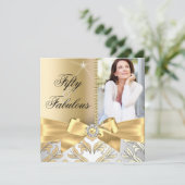 Invitation pour 50 ans & Dorure & Ruban Invitation (Debout devant)