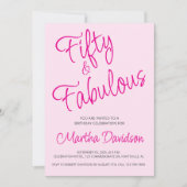 Invitation pour 50 ans et Fabuleuse (Devant)