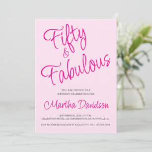 Invitation pour 50 ans et Fabuleuse