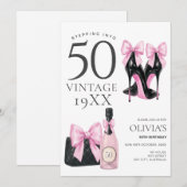 Invitation pour 50 ans Fêter le 50ème anniversaire (Devant / Derrière)
