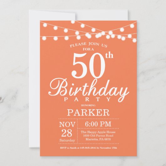Invitation pour 50e anniversaire Corail (Devant)